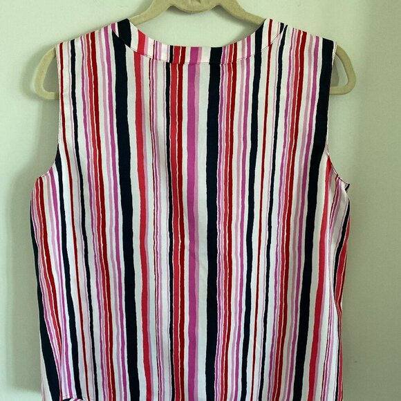 Jones New York Women's Sleeveless One Pocket Shirt Blouse Top Multicolor Size LP - Picture 4 of 6